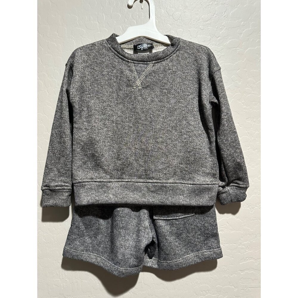 Eighty Brand grey marl loungewear set with a sweatshirt and shorts Size XS NWOT